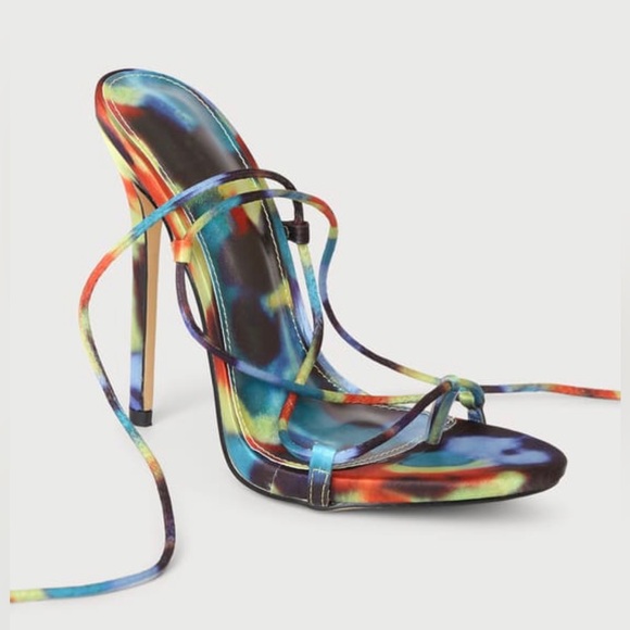 Lulus Smooth Satin Multicolored Heels - Picture 4 of 5